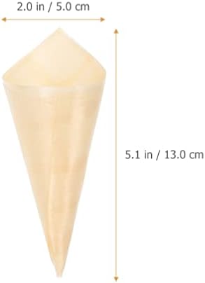 Kisangel antiquado Candy Snack Contêiner 100 PCS Cones de madeira descartáveis ​​Charcuterie Cones Apertizadores