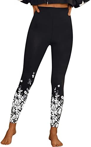 Uikceten Yoga calça mulheres altas cintura esportes perneiras longas calças impressas calças calças de ioga calças de treinamento alongador feminino