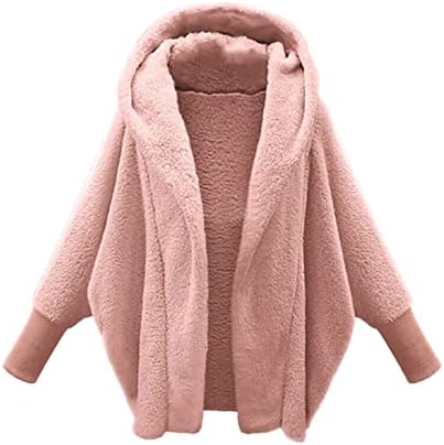 Jackets de inverno feminino Autumn/inverno Moda de cor sólida Cor de manga comprida macio com capuz casacos com