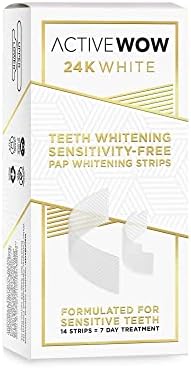 Tiras de clareamento de dentes brancos de 24k de 24k - tiras de clareamento de dentes sensíveis, fórmula livre