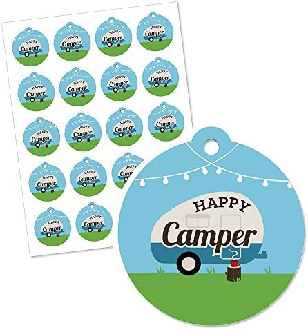 Feliz Camper - Chá de bebê de acampamento ou festa de aniversário a favor das etiquetas de presente