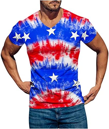 Plus Tamanho 4 de julho Tops For Men 2023 Independence Day T-shirts American Flag Print Holiday Bush