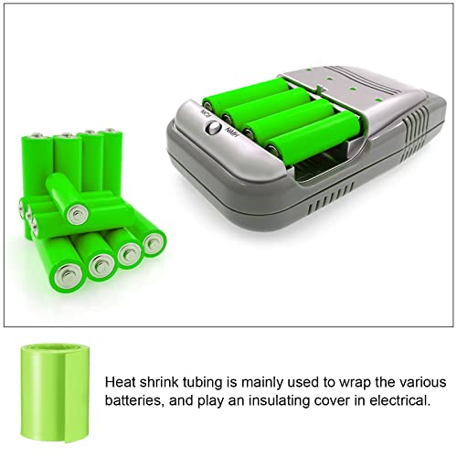 Tubo de tubo de encolhimento de aquecimento de rebaixamento Bateria de PVC fino, [para 18650 elétrico, bateria DIY] - 50mm de 2 m de comprimento / verde claro / 1 pcs