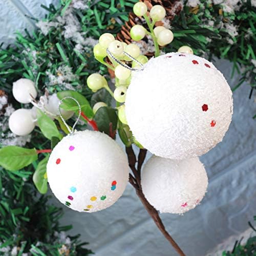 Happyyami Christmas Decor 54pcs Bolas de espuma branca bolas de artesanato enfeites de natal pendurando decorações
