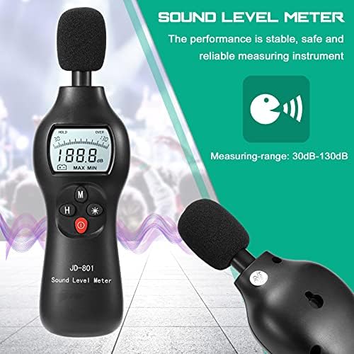 Detector de ruído digital Quul Mini leve medidor de nível de som do dispositivo de monitoramento de alta precisão
