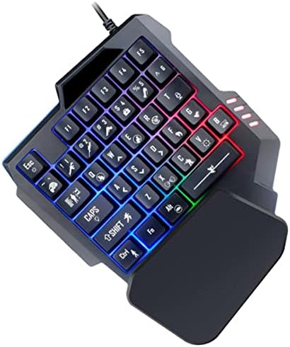 SOLustre 1pc USB One Gaming Mechanical RGB Wired Black com teclado ABS Luzes coloridas de sensação