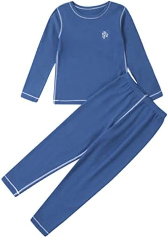 Jugaoge Kids meninos meninas térmicas térmicas Conjunto de roupas de manga longa Top com calças com calças Roupas de inverno de outono sólido