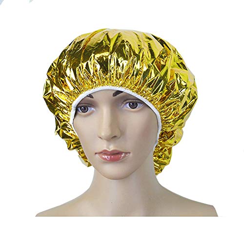 10pcs Capas de cabelo de papel alumínio descartáveis, tampa de chuveiro de calor natural para condicionamento