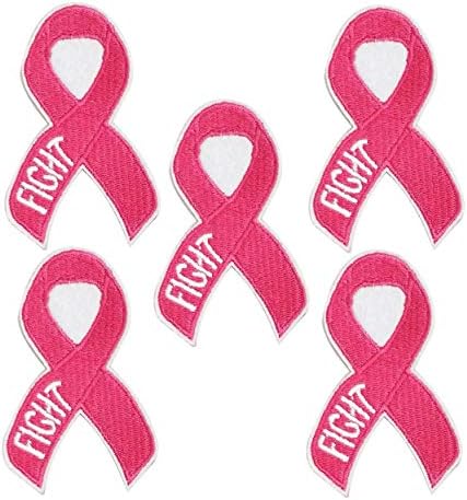 5cmx8.1cm 12pcs combate a fita rosa câncer de mama de mama Ferro