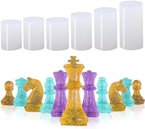 Beijita 6pcs Chess Silicone Mold 3D Chess Boleds Moldes