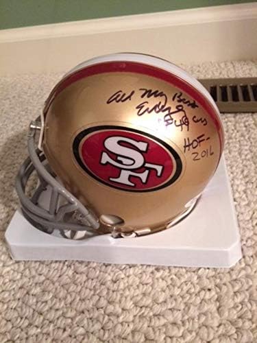 Eddie DeBartolo assinou a mão SF 49ers Mini -Helmet Hof Inscrição JSA - Mini Capacetes Autografados da NFL