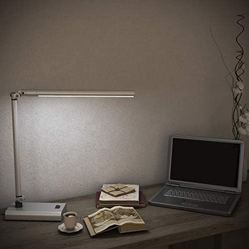 Lvinha de lâmpada de mesa LED contemporânea de casa, prata