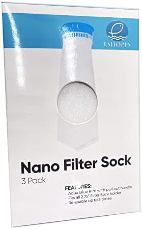 ESHOPPS Fabricante de Filtrações de Aquário Nano Filter Meias | 3 pacote | 2,75 in | 300 mícrons
