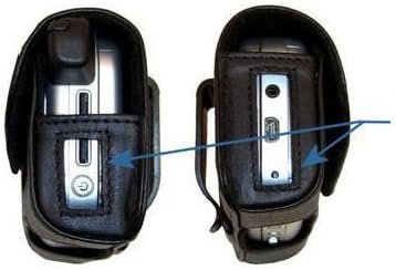 Caso de couro montado em cinto gomádico, personalizado para o Samsung SGH -E600 - cor preta com clipe removível