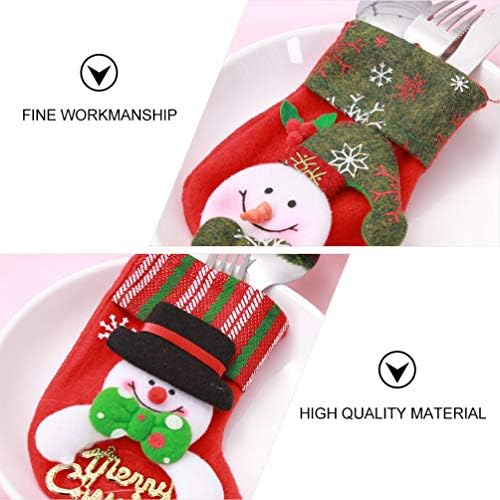 Nuobesty 12pcs Mini meias de Natal Sentiu desenhos animados não tecidos Santa Elk Snowman Snow Saco Socks