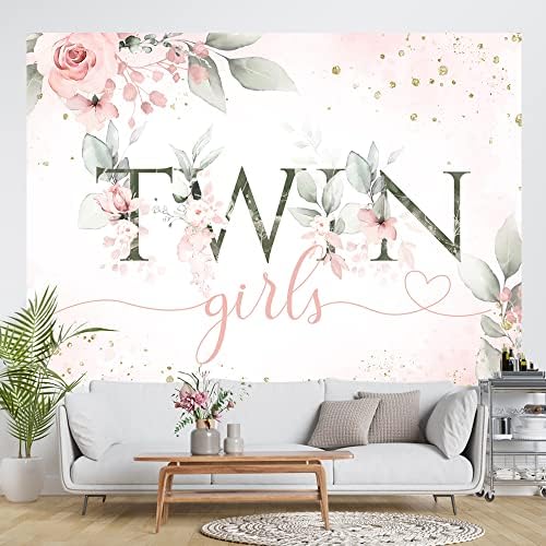 Ticuenicoa 7 × 5ft Garotas Twin Girls Baby Churche Cenarp for Photography blush rosa floral little Princesa
