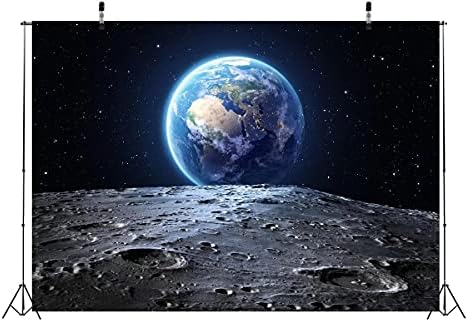 BELECO 10X6.5FT FACTER SPACE EXTERIÊNCIA BLUE TERRA VISTA DA SURFACA DE LONO fornecida pelo cenário da fotografia do planeta da NASA para decoração de festa de aniversário