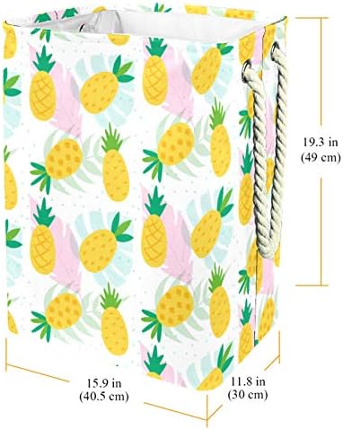 Mapolo Laundry Tester Summer Summer Pineapple Folhas rosa Folhas dobráveis ​​cestas de armazenamento de