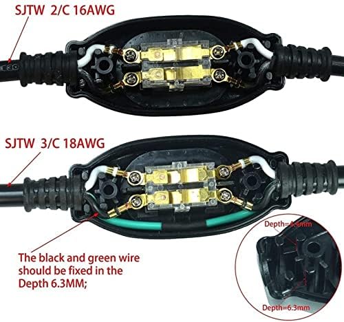 Dayaq IP65 Inline On/Off Rocker Cable Tord Interruptor AC100 ~ 250V 3A 1PCS