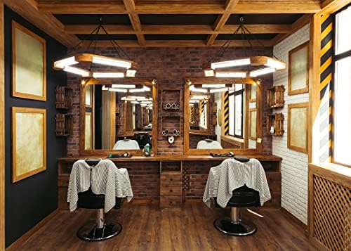 BELECO 15x10ft Fabric Vintage Barber Shop cenário para fotografia Cabelo de cabelo de caba -cabeças Cabelo