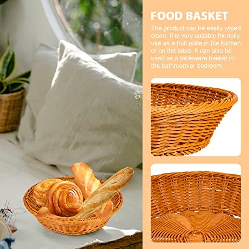 Cestas de tecido upkoch que serve bandeja redonda cestas de pão de pão de frutas que servem cestas de despensa