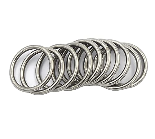 DGOL 24 pacotes de 1-1/2 polegada soldados o anel 304 fivelas de anel redondo de aço inoxidável,