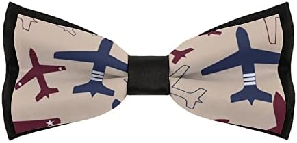 Avião de aeronaves de WeedKeycat voando gravata engraçada gravada pré-amarrada laço formal laço
