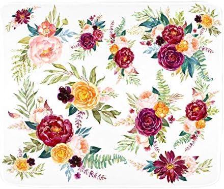 Cobertor da menina - Design de padrão floral Minky 50 x 60