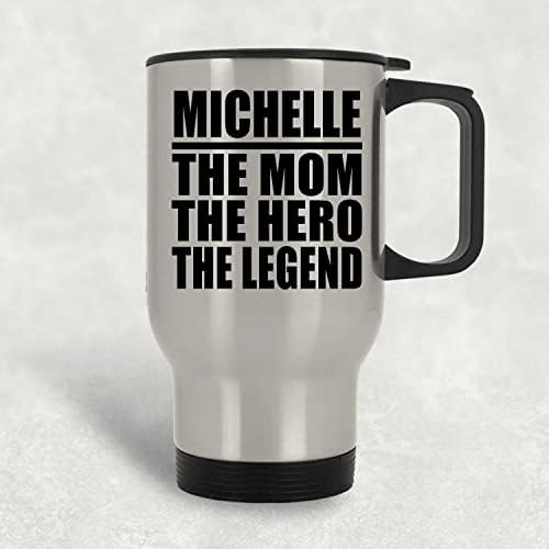 Projeta Michelle, a mãe, o herói, a lenda, a caneca de viagens de prata 14 oz de aço inoxidável, copo