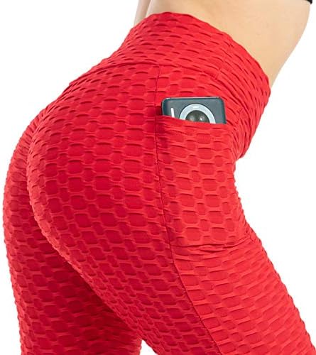 Calças de ioga para mulheres, treino de textura de cintura alta feminina Leggings Leggings Lifting de barriga de barriga de barriga de barriga elástica