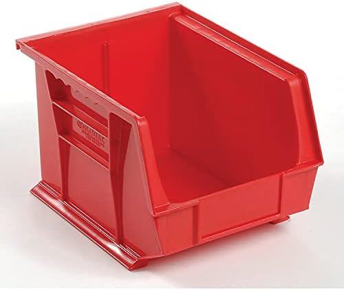 Bin de armazenamento de plástico - peças pequenas 8-1/4 x 10-3/4 x 7, vermelho - lote de 6