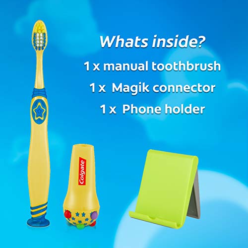 Escova de dentes inteligente Magik Colgate para crianças, timer de escova de dentes infantis com