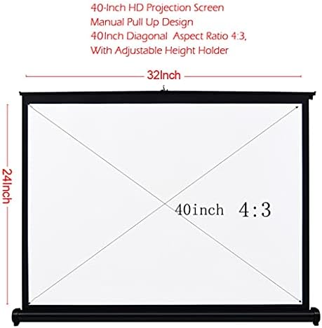 Manual da tela de projeção HD de 40 polegadas WSSBK 40 Pull Pull Up Folding Tabletop Projecting Screen 4: 3 Tela para projetor DLP Projector Handheld