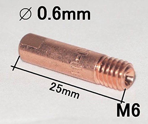 Chnsalescom 25 pcs mig soldador de soldagem consumível tocha dicas de contato mb15 15ak od: 6mm l: 25mm
