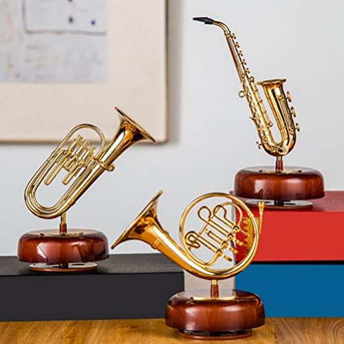 Toyvian Saxofone Case Caixa de Música Caixa de Trombeta Rotativa Caixa Musical Retro Instrument Modelo