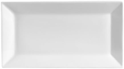 CAC China KSE-51 Kingsquare Porcelain Platter retangular, 14-1/2 x 8-1/4, super branco, caixa de 12