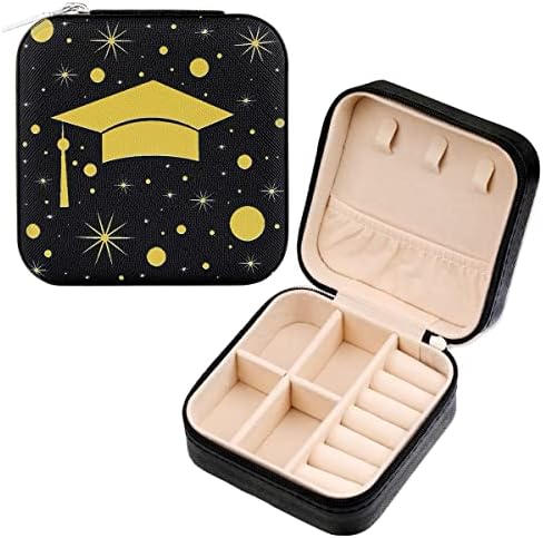 Lorraful Graduation Jewelry Gift Box Class de 2023 Viagem Pequena capa de joias portáteis de pós -graduação