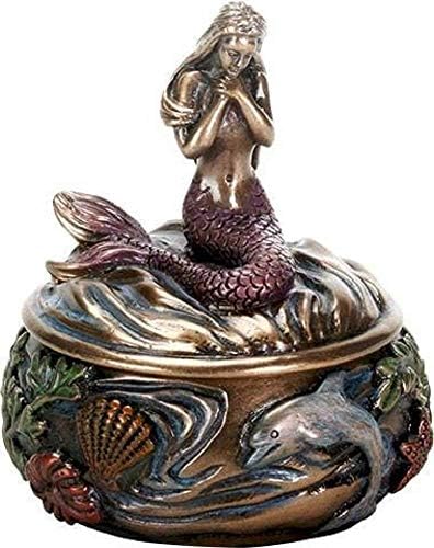 Coleção de cúpula Arte decorativa Nouveau Sirenes de sereia marítima segurando a mão sobre o peito orando