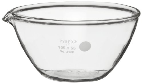 Corning Pyrex 3180-80 Borossilicate Glass 140ml Plato de evaporação de fundo plano, 80 mm OD x 45mm