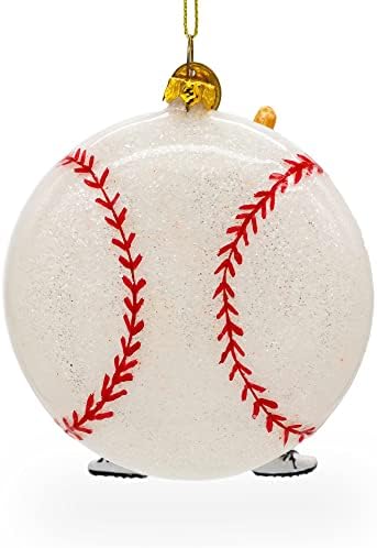 Baseball Player Glass Christmas Ornament