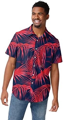 Camisa de botão tropical floral da NFL foco masculino