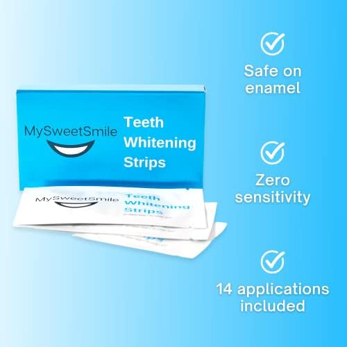 Tiras de clareamento de dentes mysweetsmile - ajuda a remover manchas para dentes brancos - kit de clareamento de