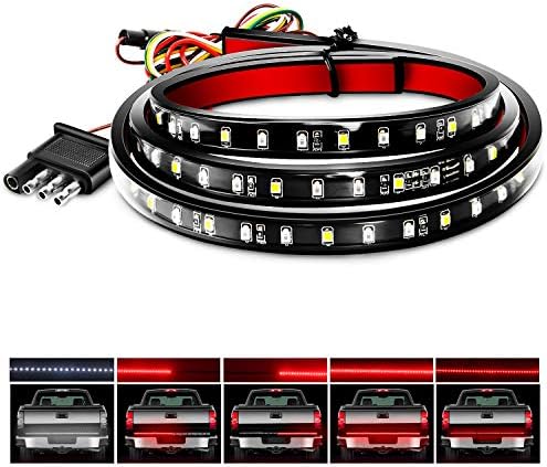 Nilight 48 ”/49” LED Tailgate Faixa de luz 90 LED vermelho/branco para funcionar luz de giro do freio de luz luz