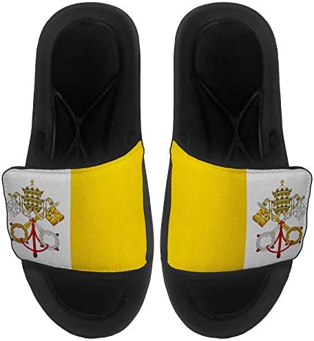 Sandálias/slides Slide -on -Slide para homens, mulheres e jovens - bandeira da cidade do Vaticano