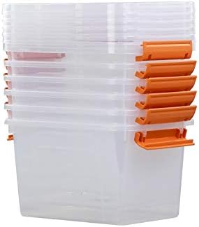 Annkkyus 6-Pack 5 litros pequenas caixas de plástico, lixeira transparente com tampa