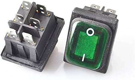 10pcs KCD4 Black Red Green Rocker interruptor à prova d'água Power 2/3 Posição 6 pinos com luz 16A