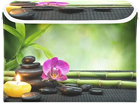Tapete de bambu de Bamboo com latas de armazenamento de pedra de flor com tampas para organizar caixas de armazenamento