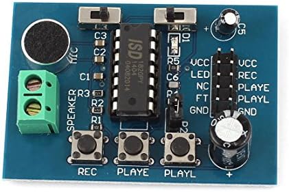 IIVVERR ISD1820 Módulo de reprodução de gravador de som do quadro de som ISD1820 (ISD1820 Voice Board Módulo de Reproducción de Grabadora de Sonido Mic Incortorado