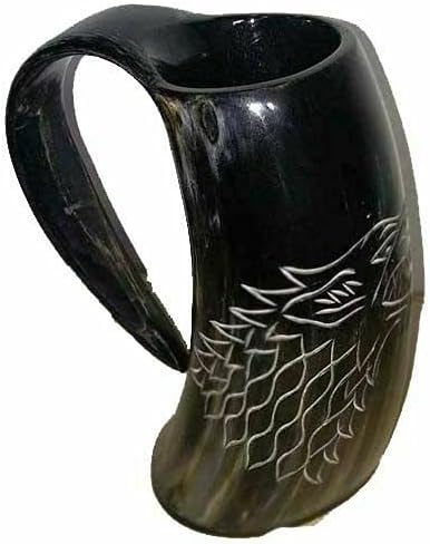 Crystal-Crafts Antique Horn caneca lobo esculpido Viking bebida caneca caneca para caneca de vinho de cerveja