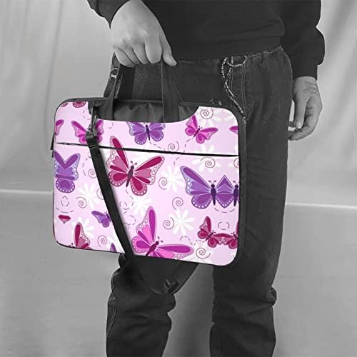 Bolsa de laptop de ombro portátil rosa/saco de computador com alça superior